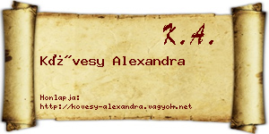 Kövesy Alexandra névjegykártya