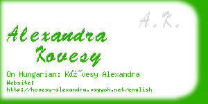 alexandra kovesy business card
